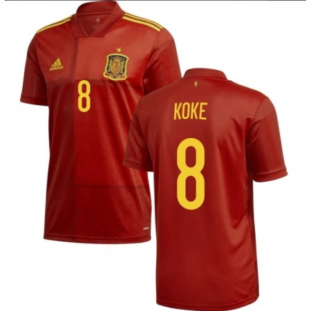 Billiga Fotbollströjor Spanien Koke 8 Hemma tröja EM 2020 Kortärmad